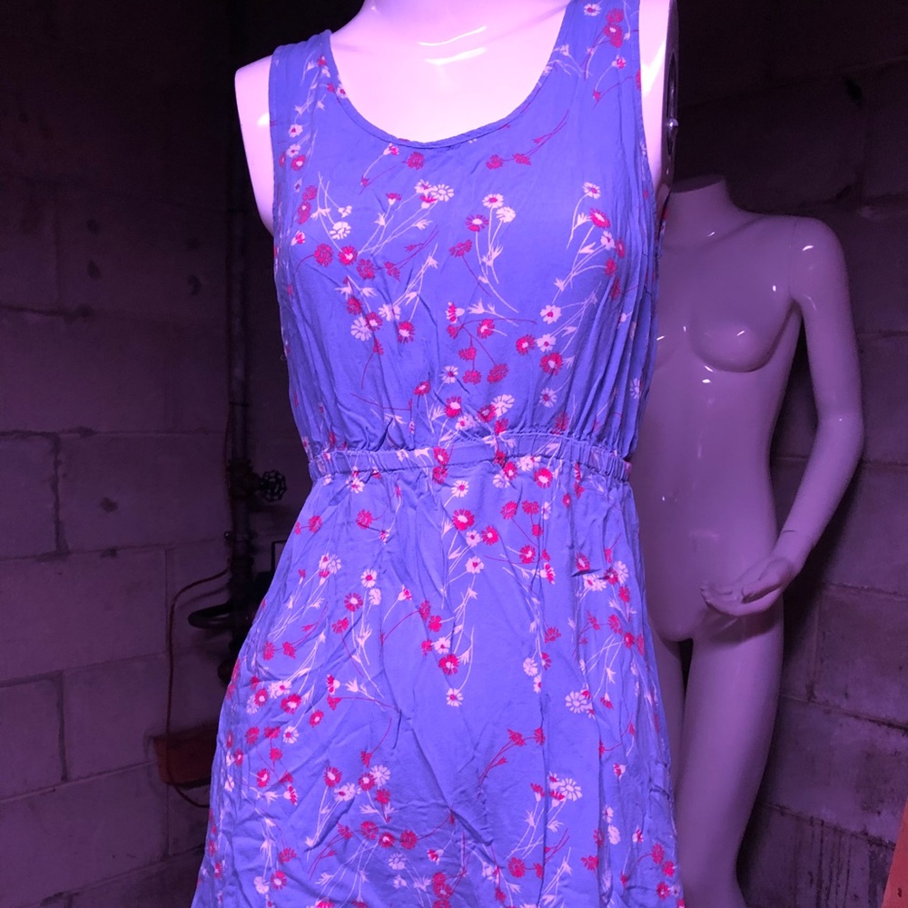 Blue Floral Printed Dress